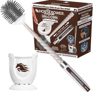 Horsepower Unicorn Motorized Toilet Brush, Powerful Spinning Action New
